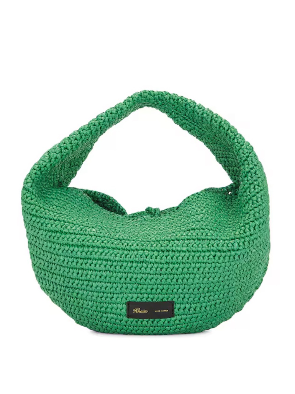 Khaite Olivia Medium Hobo in Forest Green Raffia